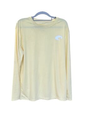 Costa Men's Sun Swim Fishing Long Sleeve Tee Shirt Yellow Large *CALL-OUTS*